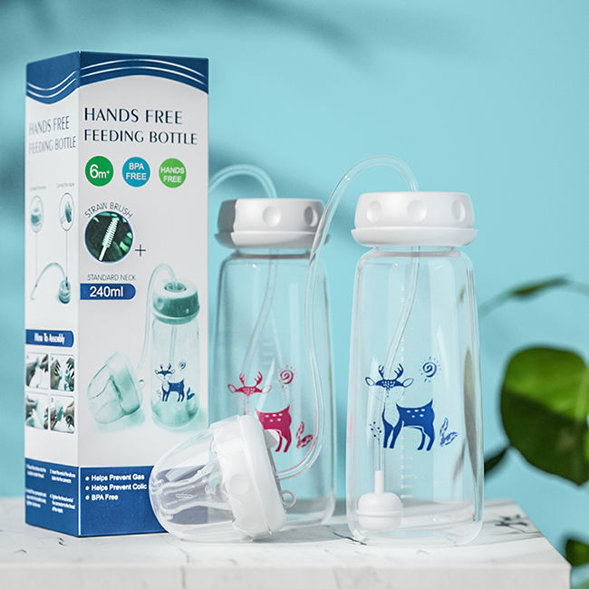 Hands-free feeding bottle